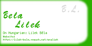 bela lilek business card